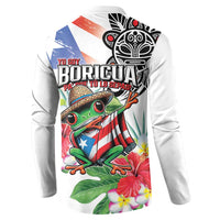 Puerto Rican Yo Soy Boricua Button Sweatshirt