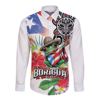 Puerto Rican Yo Soy Boricua Long Sleeve Button Shirt