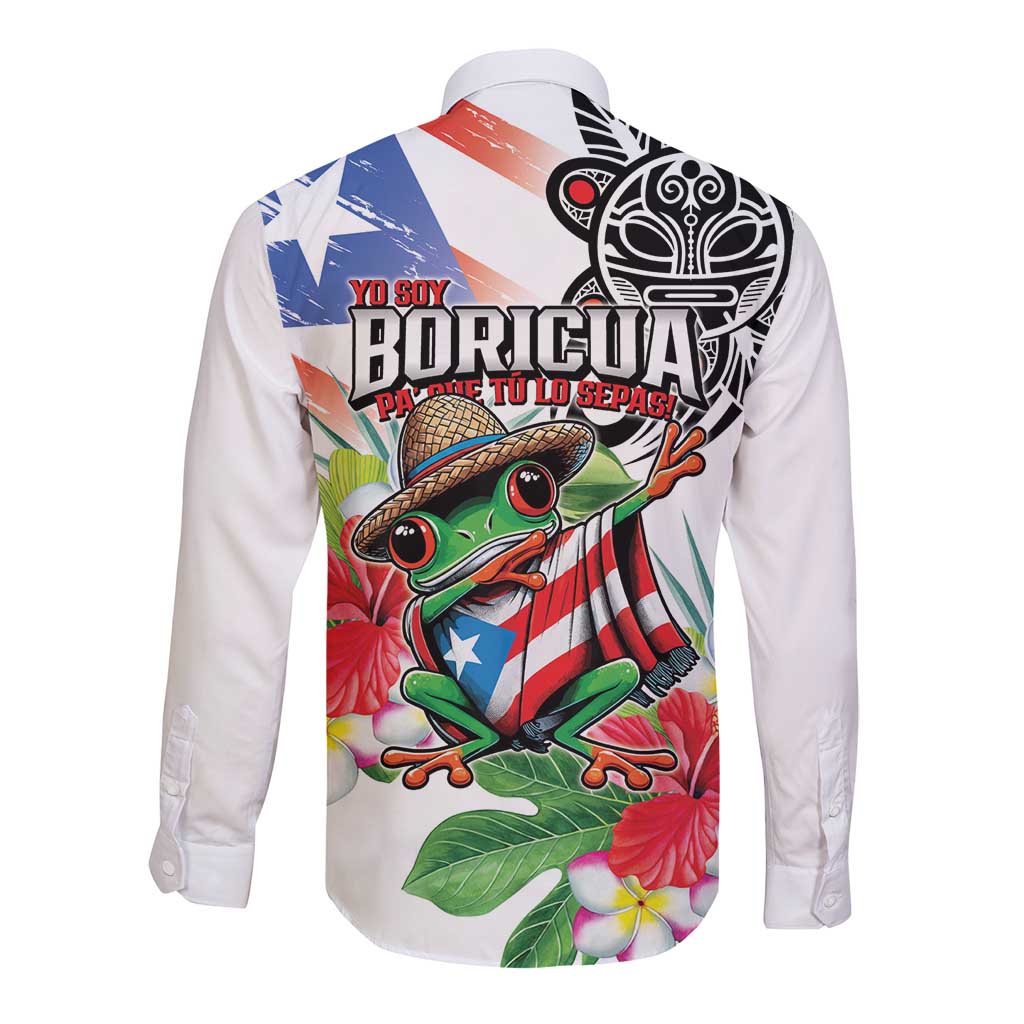 Puerto Rican Yo Soy Boricua Long Sleeve Button Shirt