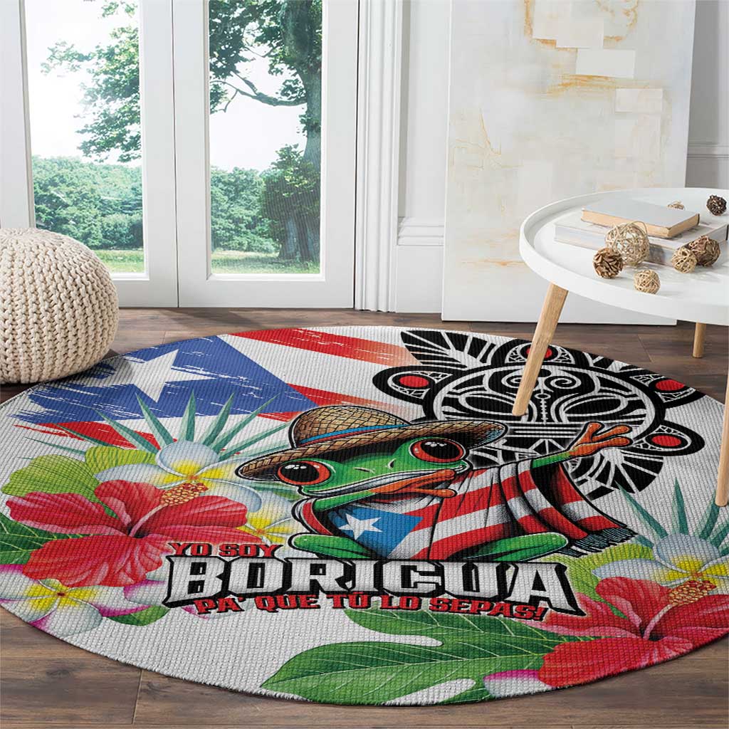 Puerto Rican Yo Soy Boricua Round Carpet