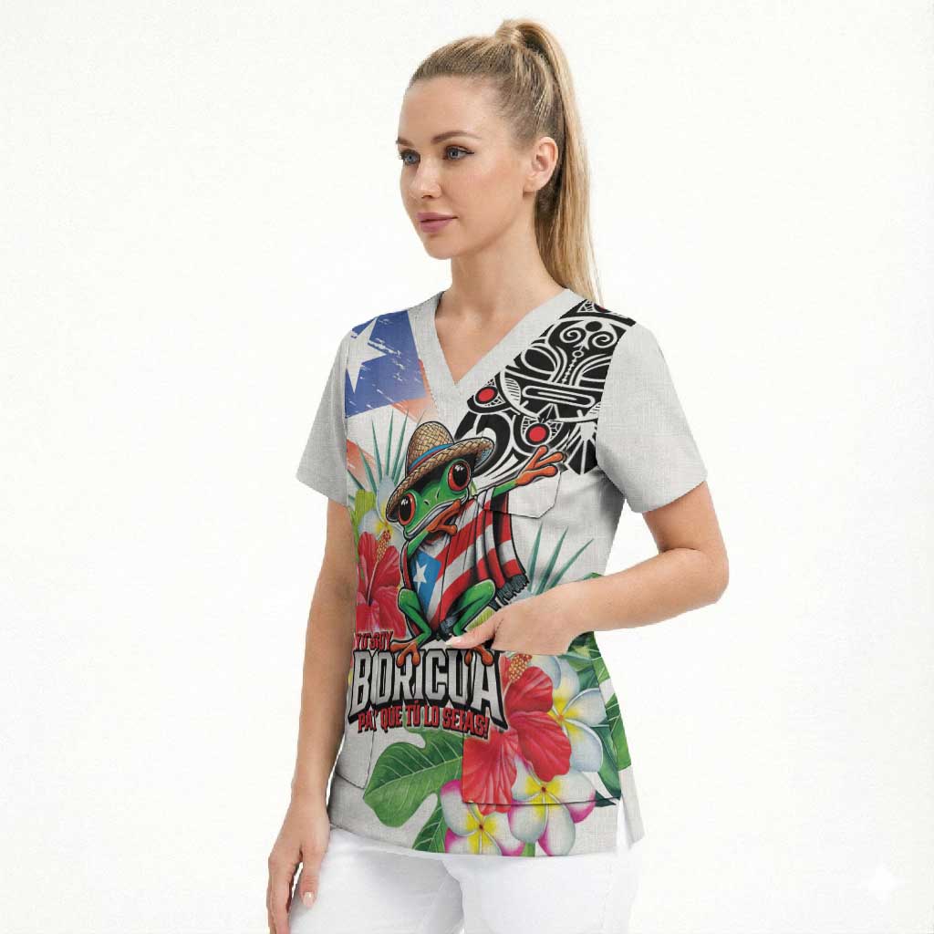 Puerto Rican Yo Soy Boricua Scrub Top