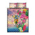 Turks And Caicos Islands Quilt Bed Set Flamingos Tropical Beauty Beach