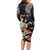 Personalized Japanese Koi Fish Long Sleeve Bodycon Dress with Polynesian Pattern - Wonder Print Shop