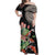 Personalized Japanese Koi Fish Off Shoulder Maxi Dress with Polynesian Pattern - Wonder Print Shop