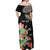 Personalized Japanese Koi Fish Off Shoulder Maxi Dress with Polynesian Pattern - Wonder Print Shop