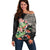 Personalized Japanese Koi Fish Off Shoulder Sweater with Polynesian Pattern - Wonder Print Shop