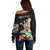 Personalized Japanese Koi Fish Off Shoulder Sweater with Polynesian Pattern - Wonder Print Shop