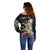 Personalized Japanese Koi Fish Off Shoulder Sweater with Polynesian Pattern - Wonder Print Shop