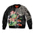 Personalized Japanese Koi Fish Sleeve Zip Bomber Jacket with Polynesian Pattern - Wonder Print Shop