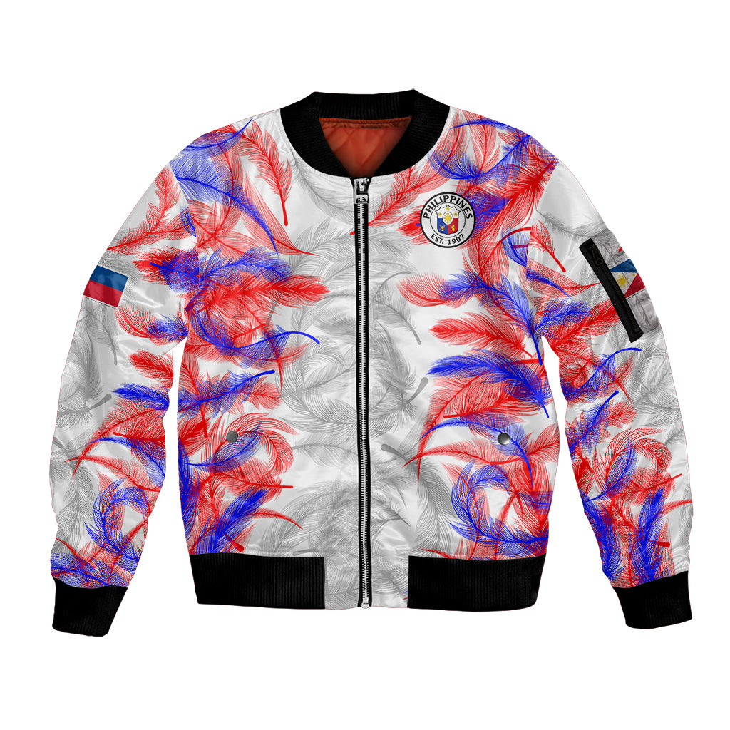 (Custom Text And Number) 2023 Philippines Anzkals Football Sleeve Zip Bomber Jacket Pilipinas Be Unique - Wonder Print Shop