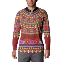 Greenland Costume Button Sweatshirt Tradional Kalaallisuut Pattern