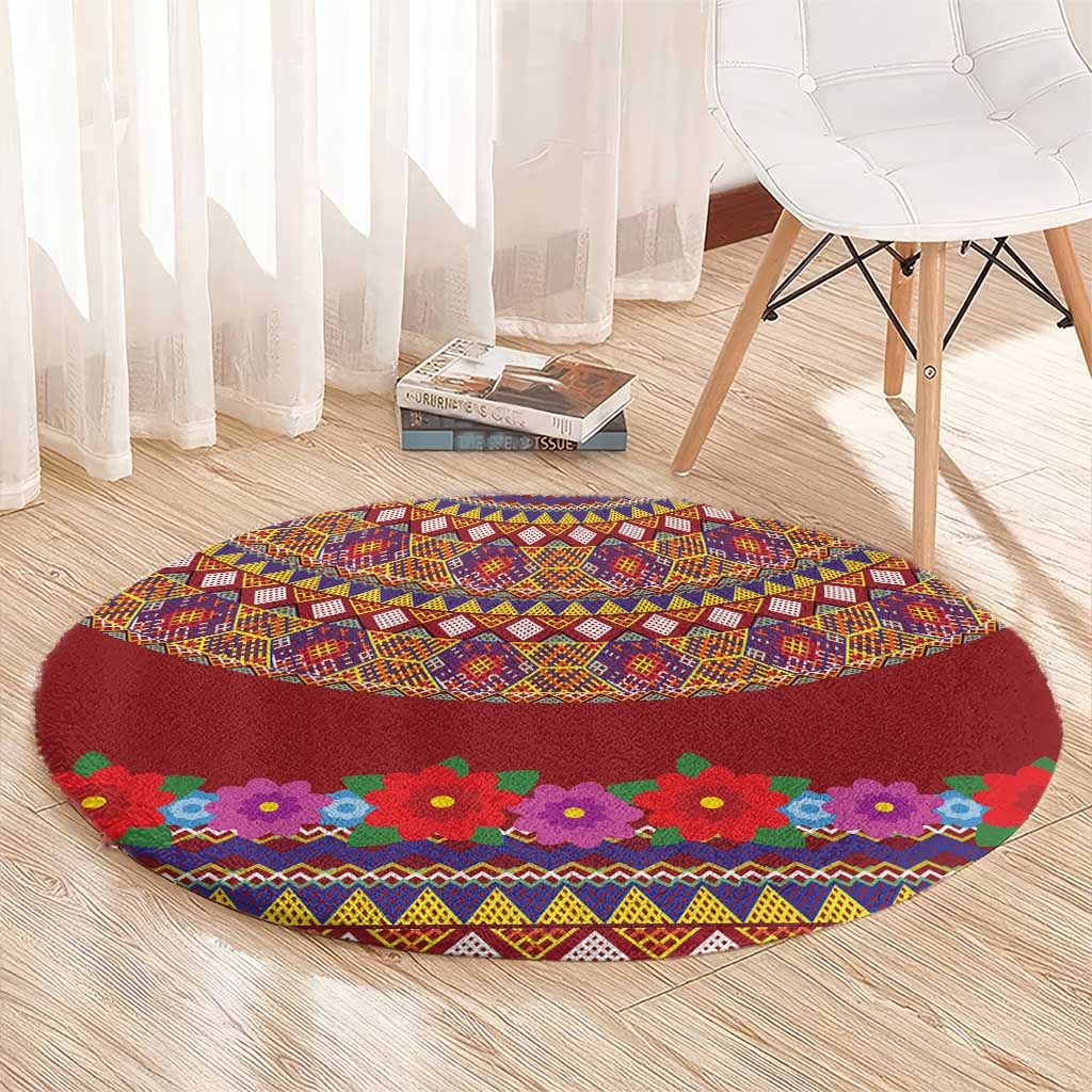 Greenland Costume Round Carpet Tradional Kalaallisuut Pattern