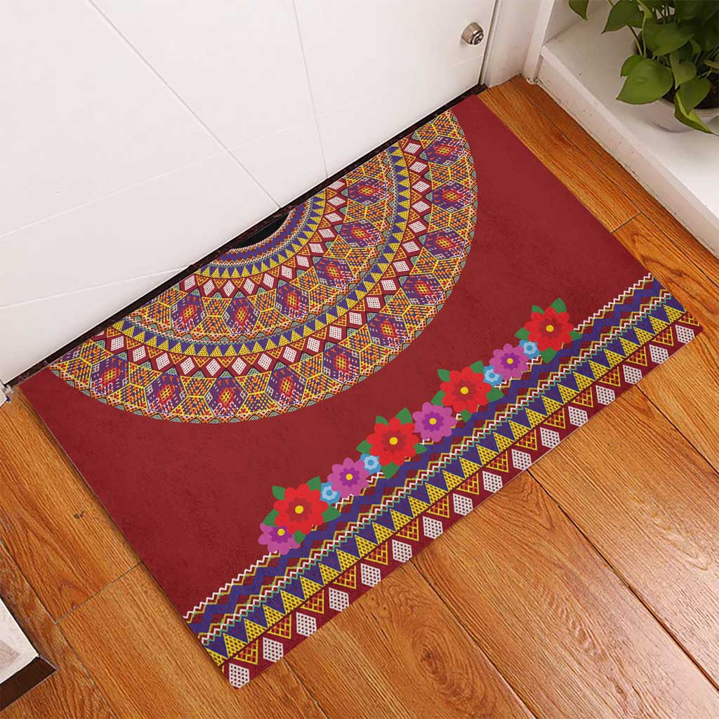 Greenland Costume Rubber Doormat Tradional Kalaallisuut Pattern
