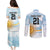 Custom Argentina Rugby Couples Matching Puletasi and Long Sleeve Button Shirt Summer Paris 2024 LT9 - Wonder Print Shop