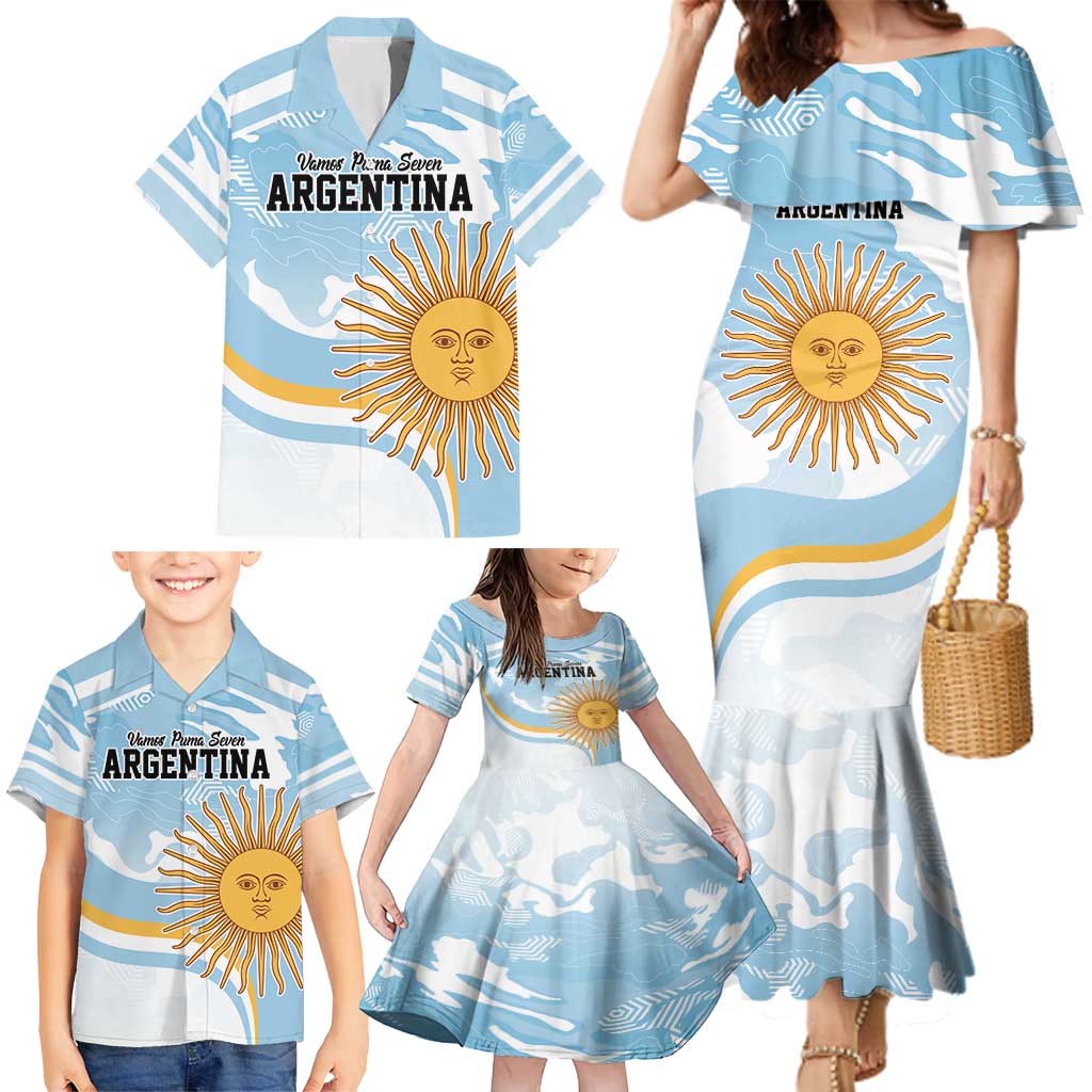 Custom Argentina Rugby Family Matching Mermaid Dress and Hawaiian Shirt Summer Paris 2024 LT9 - Wonder Print Shop