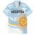 Custom Argentina Rugby Family Matching Off Shoulder Short Dress and Hawaiian Shirt Summer Paris 2024 LT9 - Wonder Print Shop