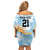 Custom Argentina Rugby Off Shoulder Short Dress Summer Paris 2024 - Wonder Print Shop