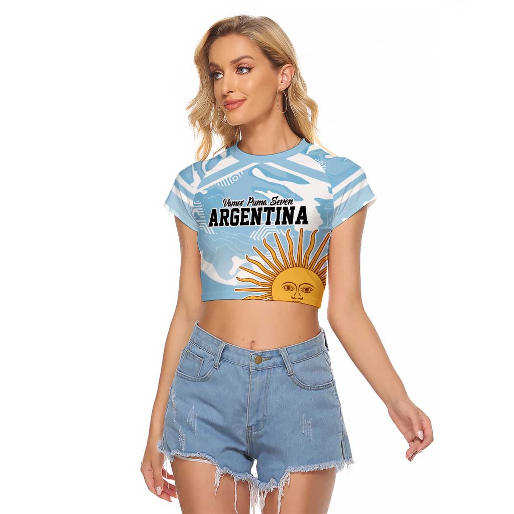 Custom Argentina Rugby Raglan Cropped T Shirt Summer Paris 2024 - Wonder Print Shop