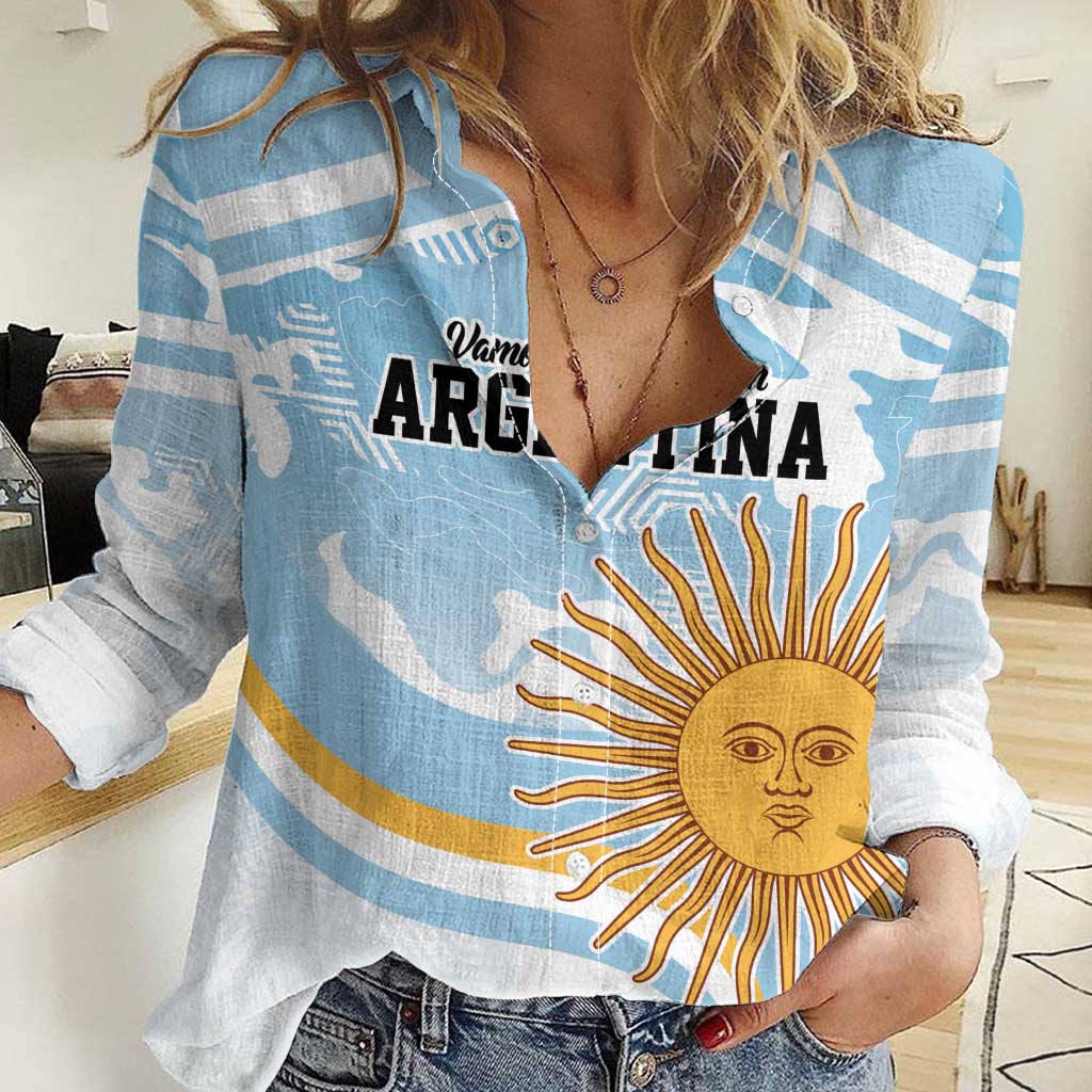 Custom Argentina Rugby Women Casual Shirt Summer Paris 2024 - Wonder Print Shop