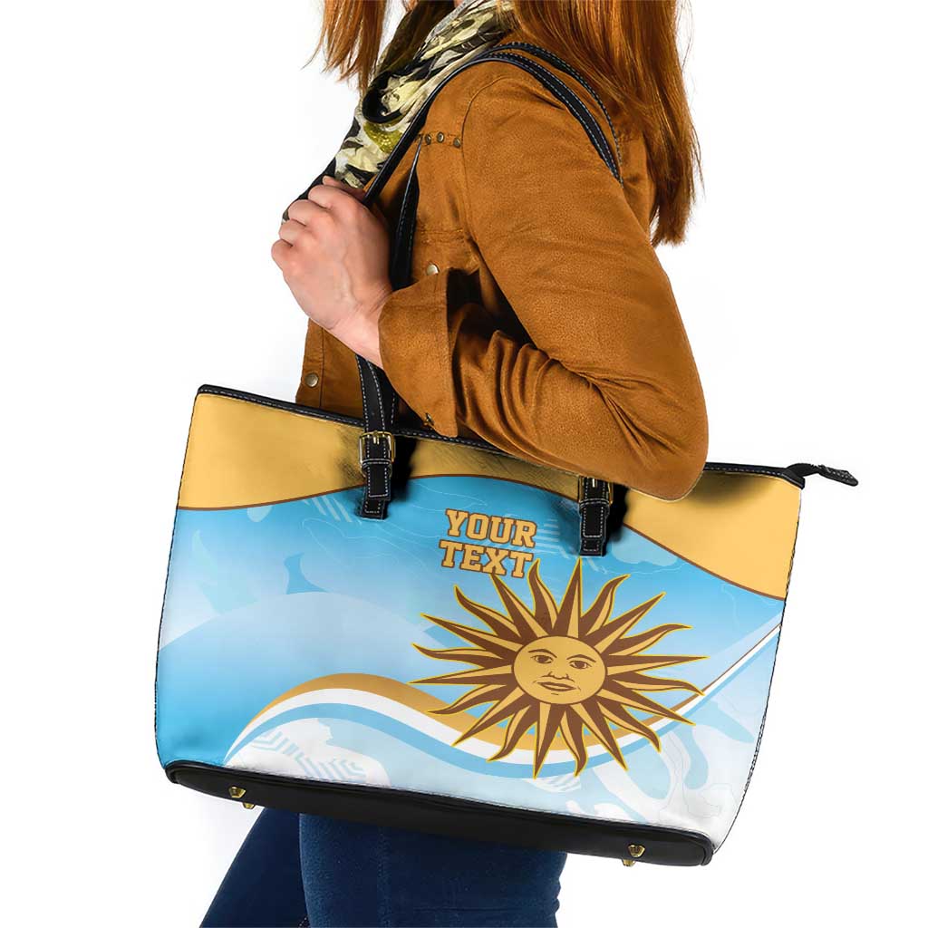 Custom Uruguay Rugby Leather Tote Bag Go Teros Summer Paris 2024 - Wonder Print Shop