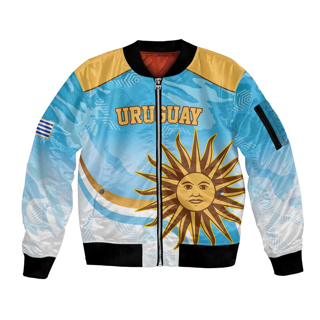 Custom Uruguay Rugby Sleeve Zip Bomber Jacket Go Teros Summer Paris 2024 - Wonder Print Shop