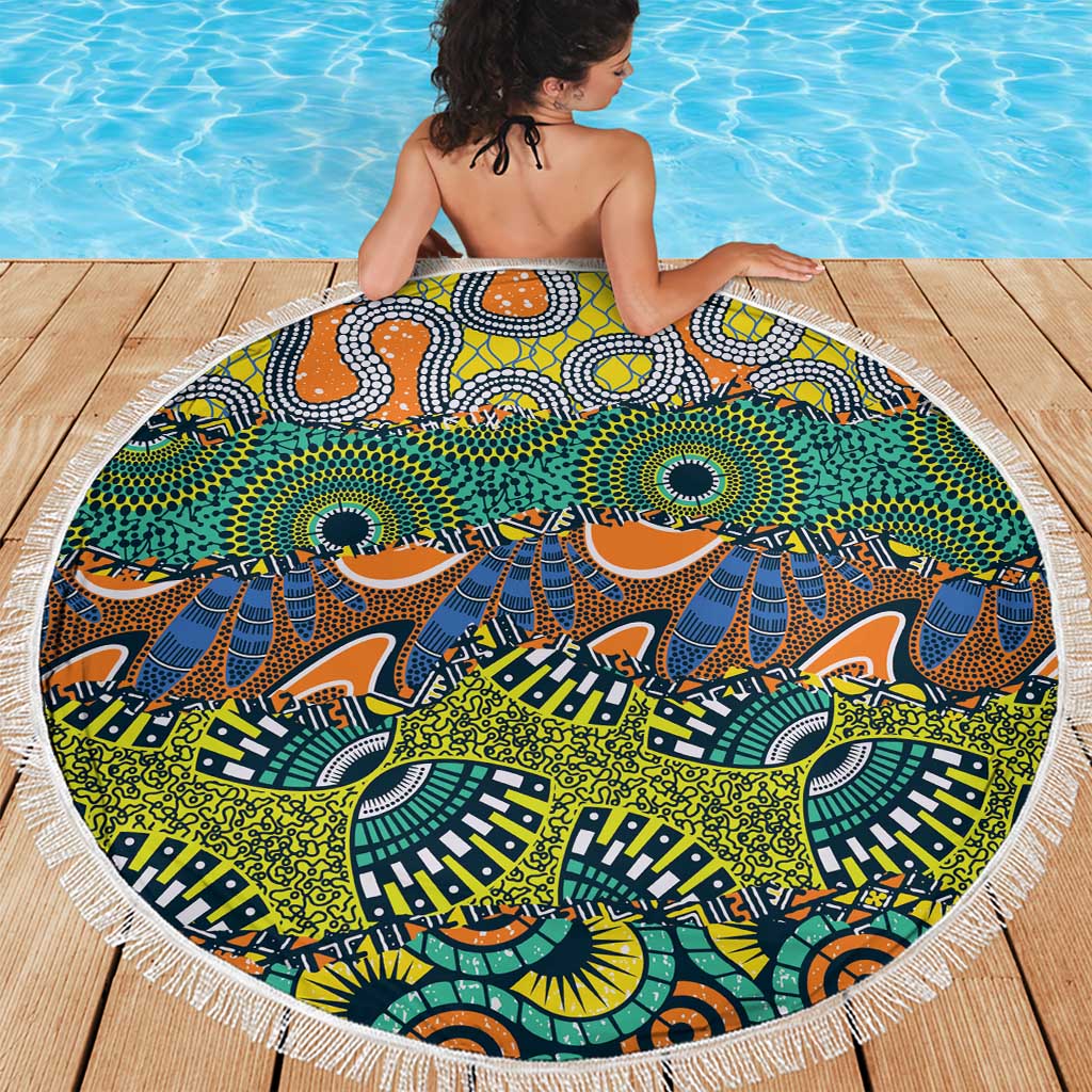 Africa Tribal Mixed Pattern Beach Blanket - Wonder Print Shop