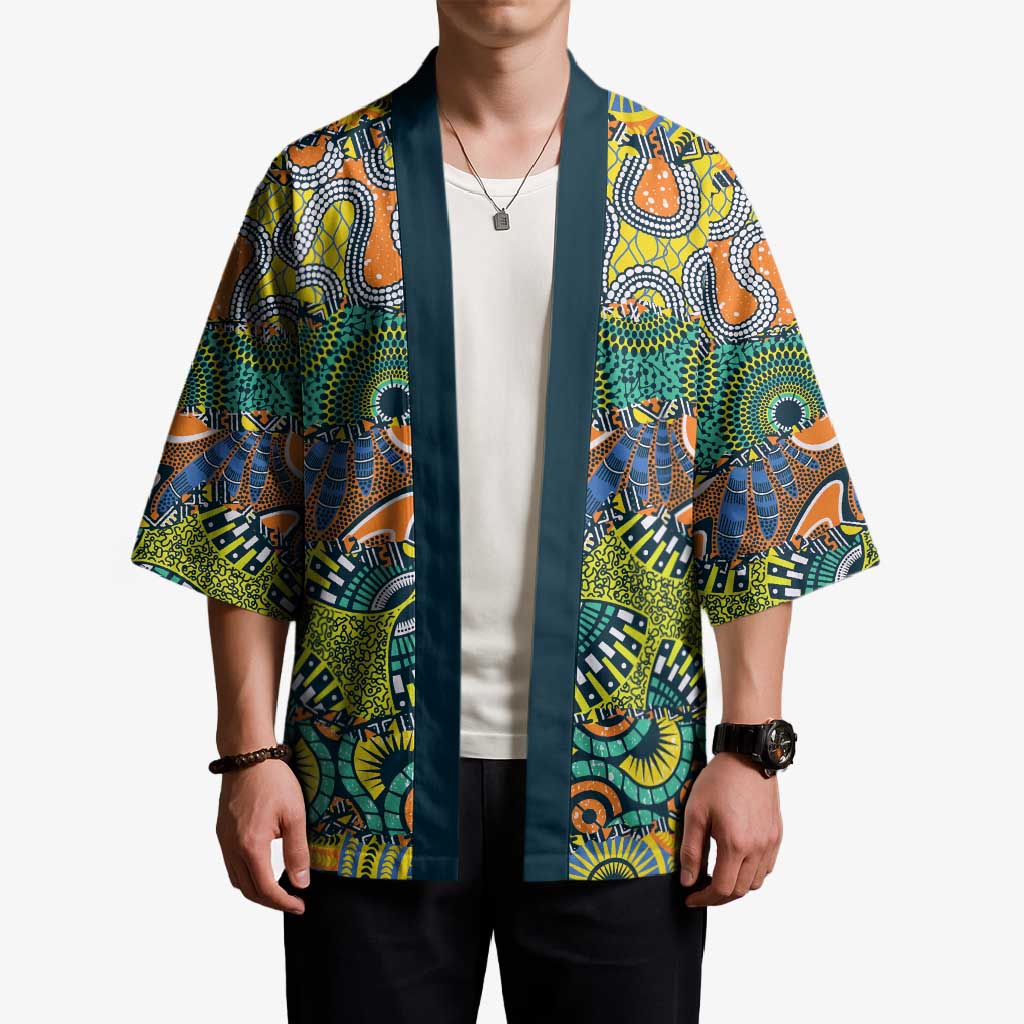 Africa Tribal Mixed Pattern Kimono - Wonder Print Shop
