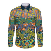 Africa Tribal Mixed Pattern Long Sleeve Button Shirt - Wonder Print Shop