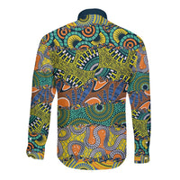Africa Tribal Mixed Pattern Long Sleeve Button Shirt - Wonder Print Shop