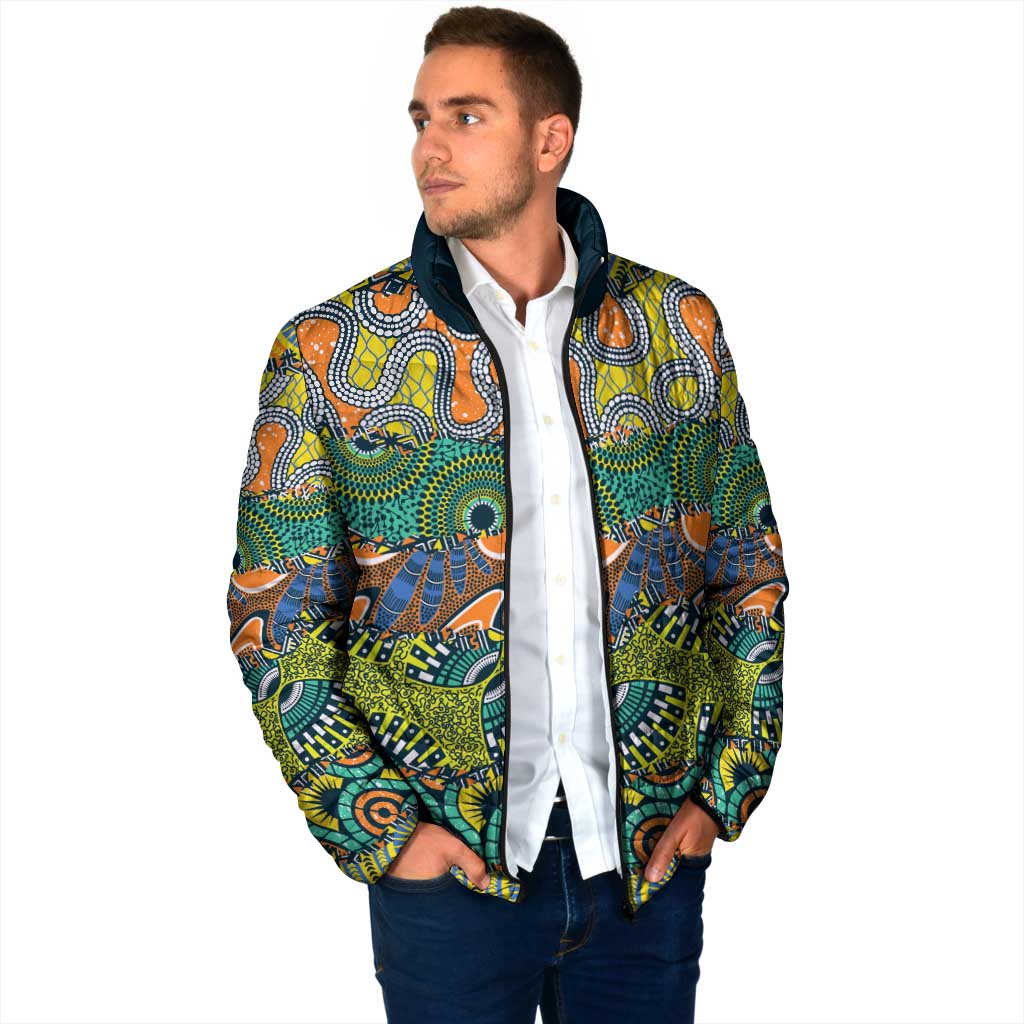 Africa Tribal Mixed Pattern Padded Jacket - Wonder Print Shop