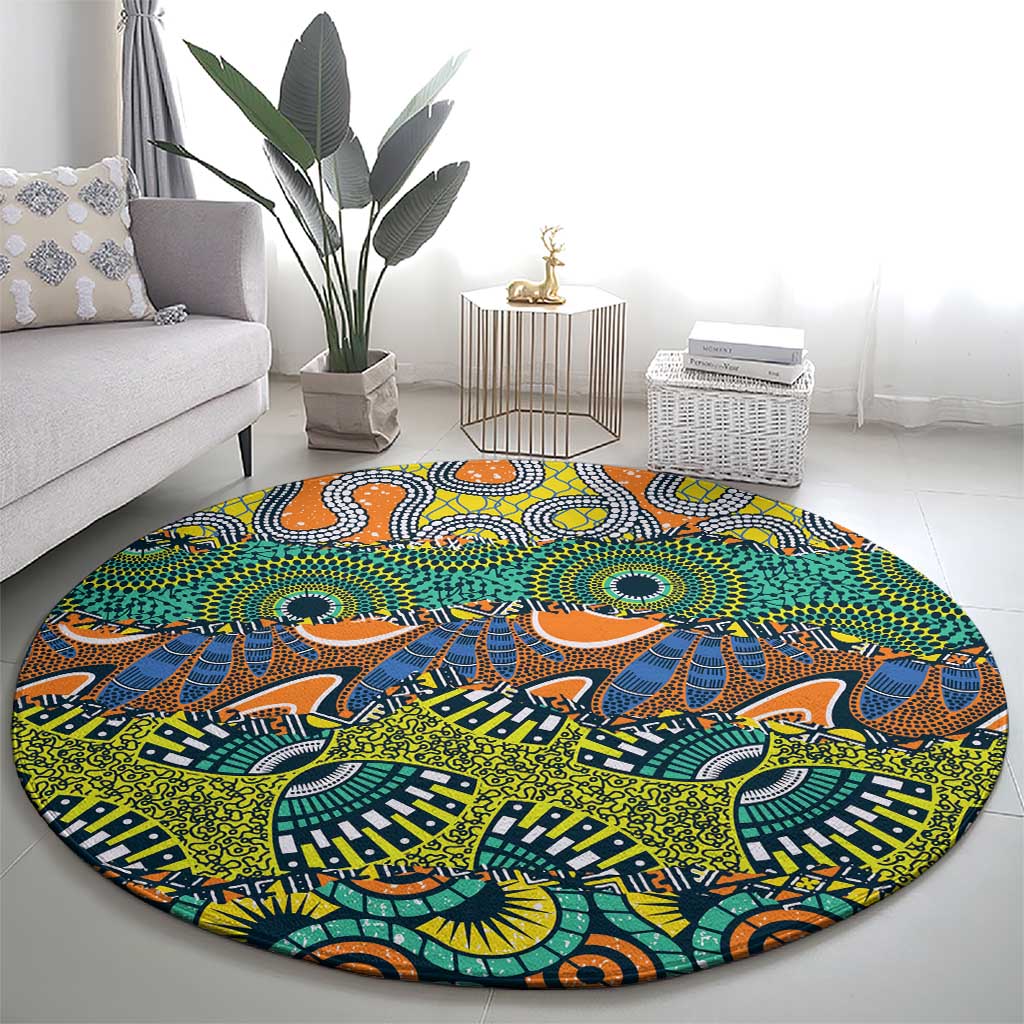 Africa Tribal Mixed Pattern Round Carpet - Wonder Print Shop