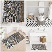 Africa Tribal Pattern Mixed Leopard Skin Bathroom Set - Wonder Print Shop