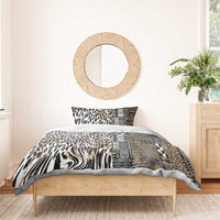 Africa Tribal Pattern Mixed Leopard Skin Bedding Set - Wonder Print Shop