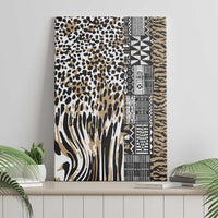Africa Tribal Pattern Mixed Leopard Skin Canvas Wall Art - Wonder Print Shop