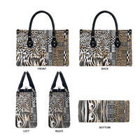 Africa Tribal Pattern Mixed Leopard Skin Leather Bag - Wonder Print Shop