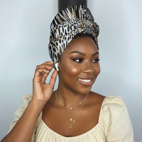 Africa Tribal Pattern Mixed Leopard Skin Simple Headwrap