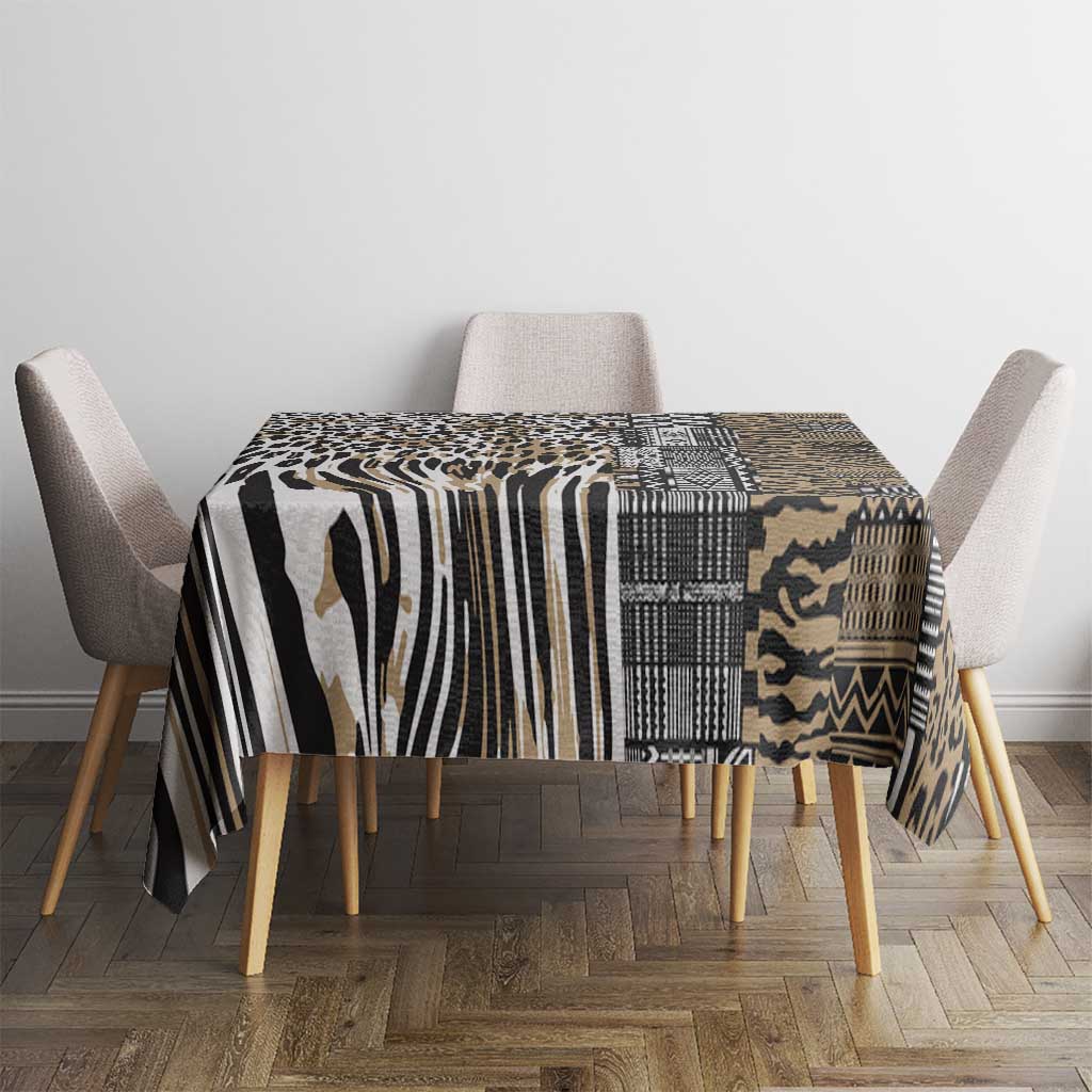 Africa Tribal Pattern Mixed Leopard Skin Tablecloth - Wonder Print Shop
