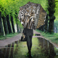 Africa Tribal Pattern Mixed Leopard Skin Umbrella - Wonder Print Shop