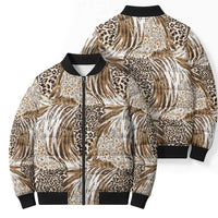 Wild Animal Skins Bomber Puffer Jacket Leopard Pattern - Wonder Print Shop
