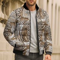 Wild Animal Skins Bomber Puffer Jacket Leopard Pattern - Wonder Print Shop