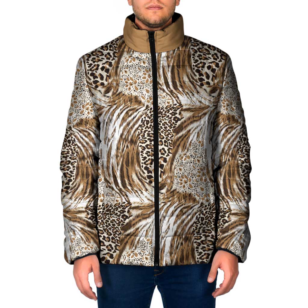 Wild Animal Skins Padded Jacket Leopard Pattern - Wonder Print Shop