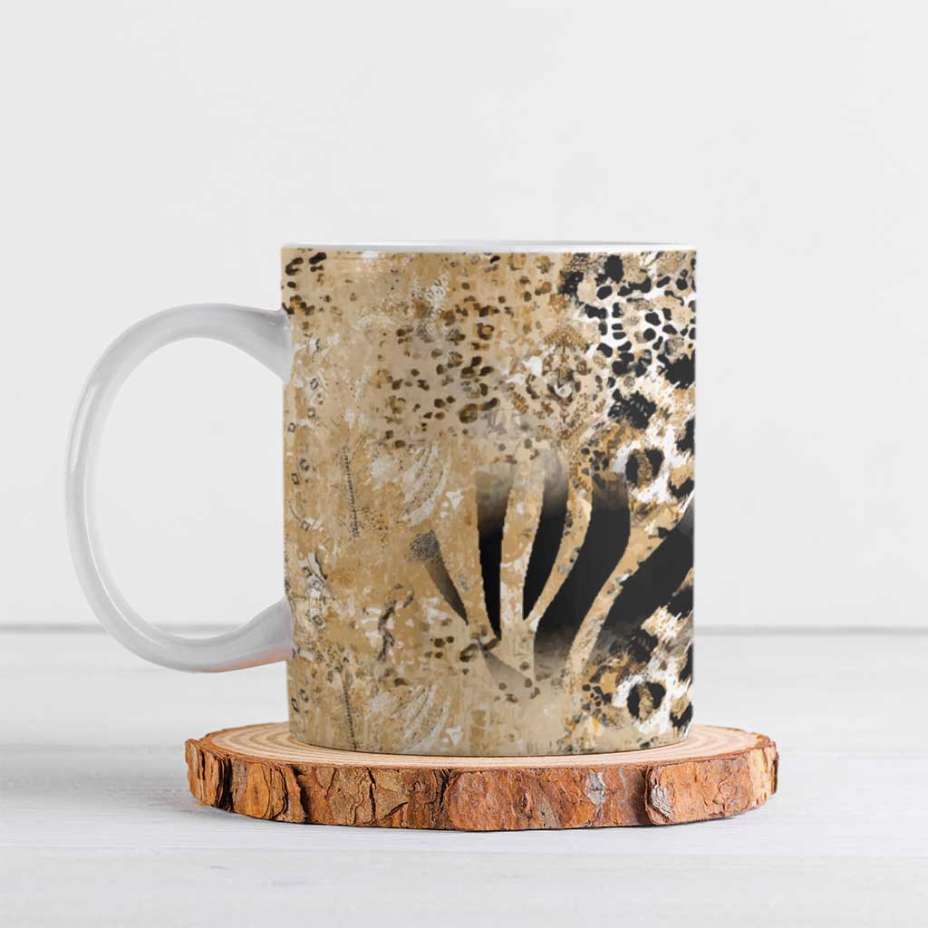 Wild Animal Skins Ceramic Mug Zebra Tiger Leopard Mix Skin - Wonder Print Shop