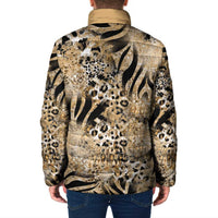 Wild Animal Skins Padded Jacket Zebra Tiger Leopard Mix Skin - Wonder Print Shop