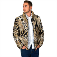 Wild Animal Skins Padded Jacket Zebra Tiger Leopard Mix Skin - Wonder Print Shop