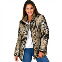 Wild Animal Skins Padded Jacket Zebra Tiger Leopard Mix Skin - Wonder Print Shop