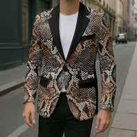 Wild Animal Skins Blazer Vintage Snake Skin Pattern - Wonder Print Shop