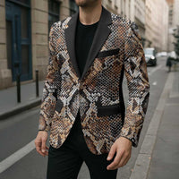 Wild Animal Skins Blazer Vintage Snake Skin Pattern - Wonder Print Shop