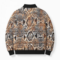 Wild Animal Skins Bomber Puffer Jacket Vintage Snake Skin Pattern - Wonder Print Shop