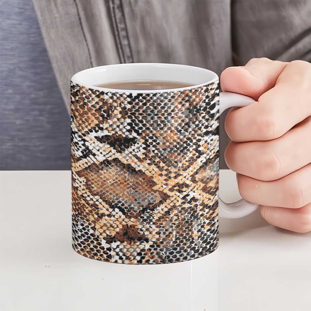 Wild Animal Skins Ceramic Mug Vintage Snake Skin Pattern - Wonder Print Shop