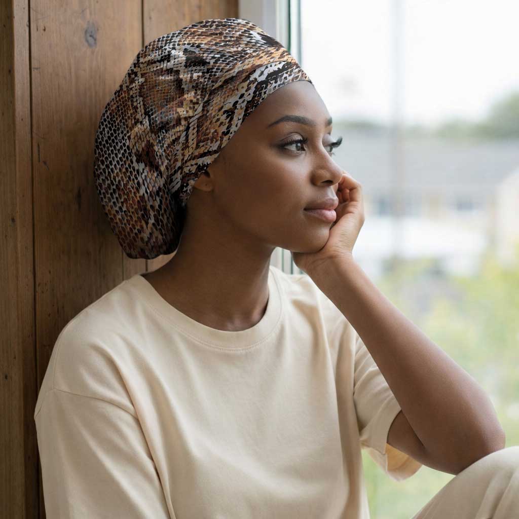 African Wild Animal Skins Easy Headwrap Vintage Snake Skin Pattern